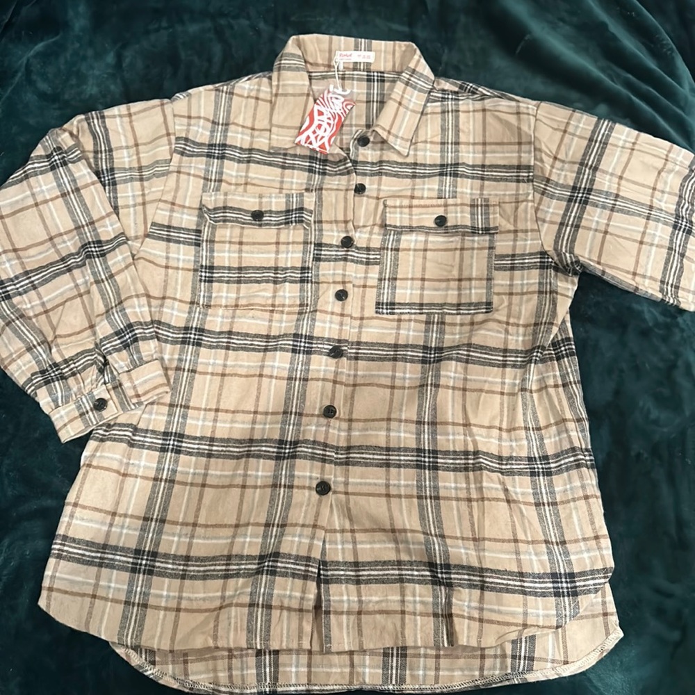 Romwe Tartan flannel button down
